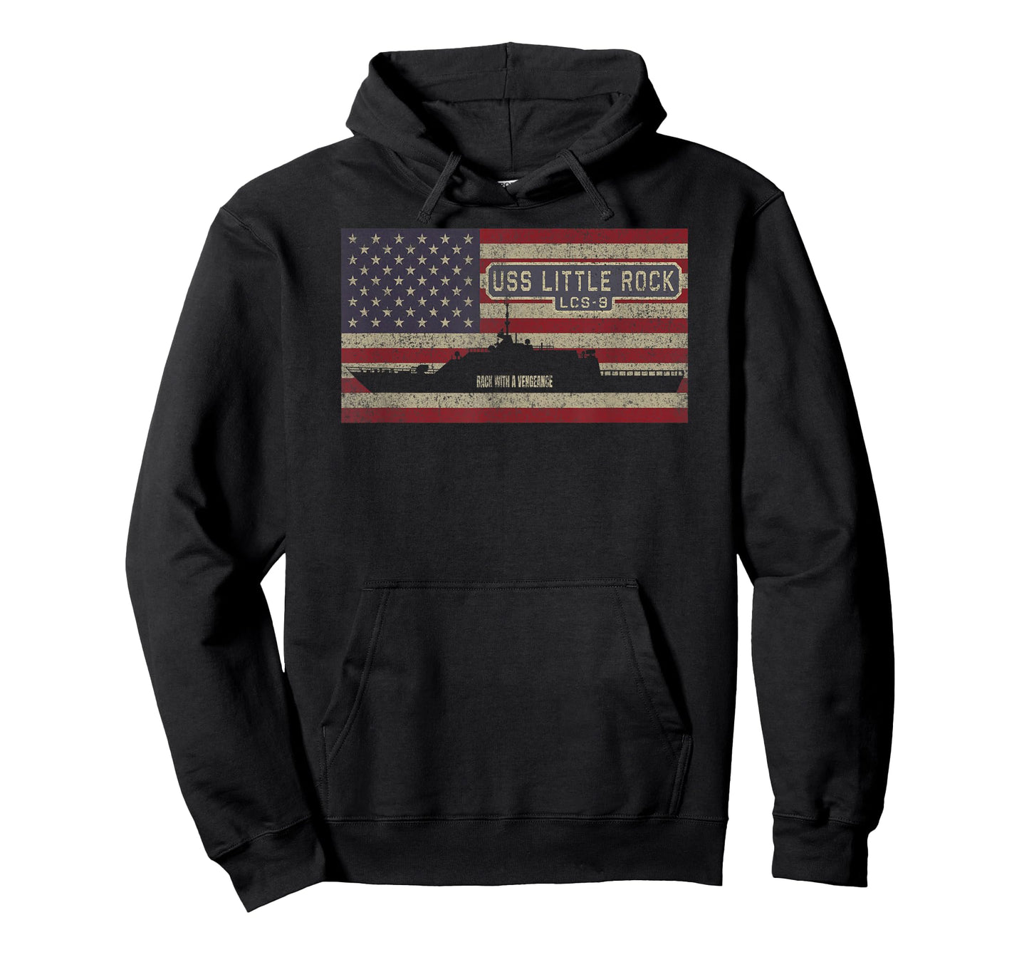 USS Little Rock LCS-9 Littoral Combat Ship USA American Flag T-Shirt for Women Kids Men