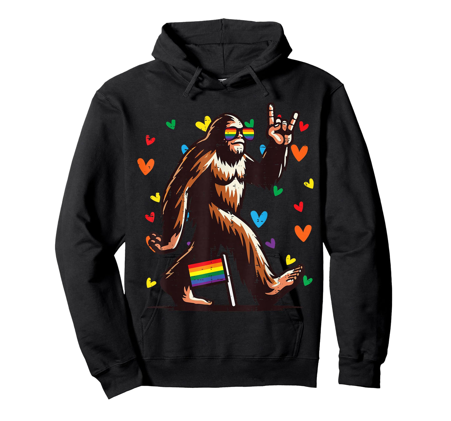 Gay Pride Month Bigfoot Sasquatch LGBTQ Ally Rainbow Men T-Shirt