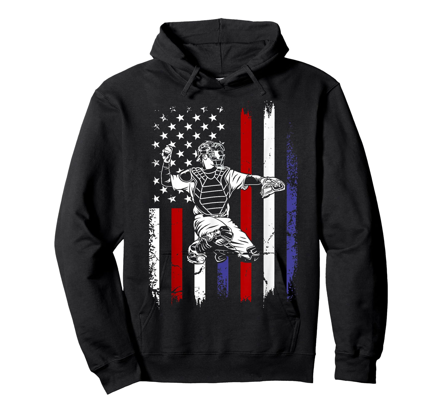 Baseball American Flag Patriotic Catcher 4th of July T-Shirt