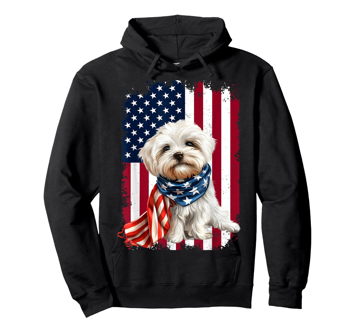 Maltese dog American Flag 4th Of July Maltese dog Lovers T-Shirt