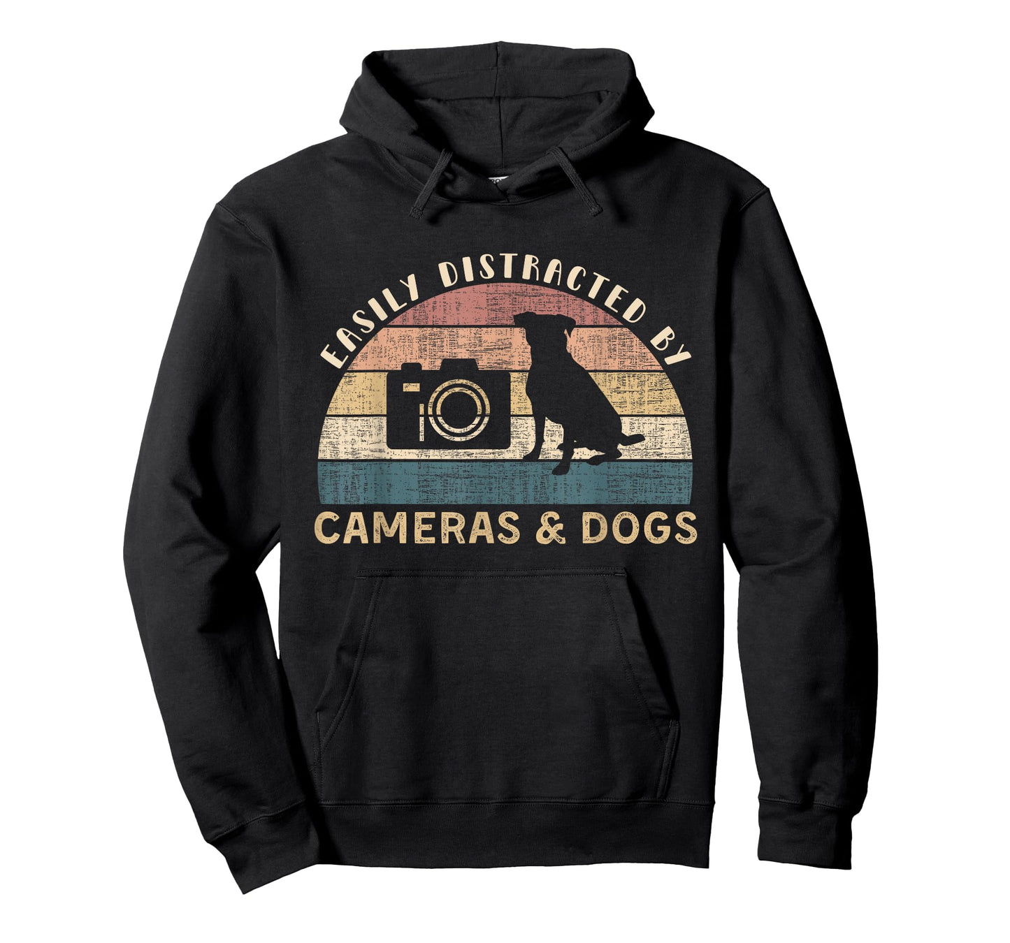 Easily Distracted By Cameras & Dogs Retro Funny Photographer T-Shirt