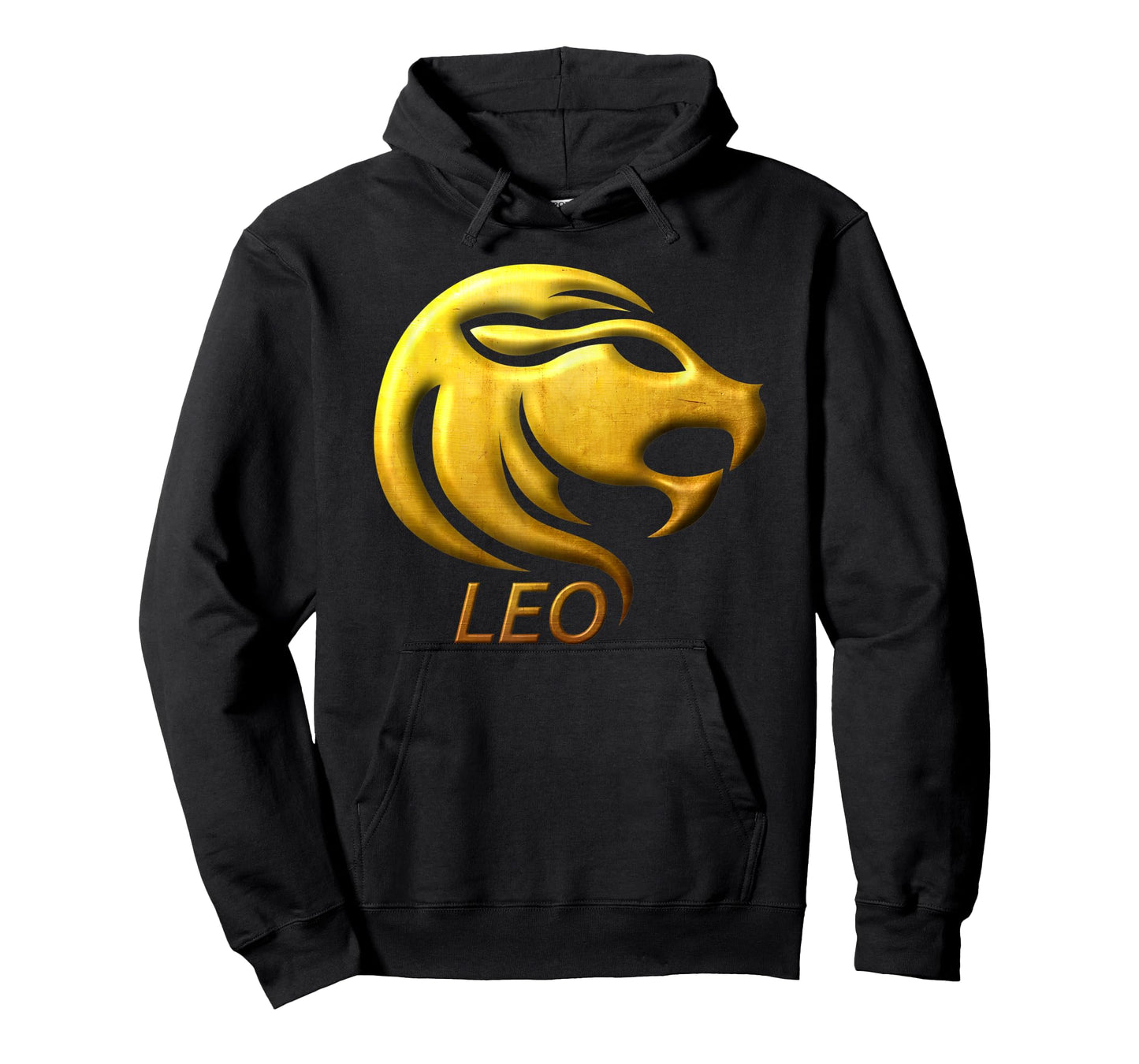 Golden Leo Zodiac Sign T-Shirt Relief looks like Stamped