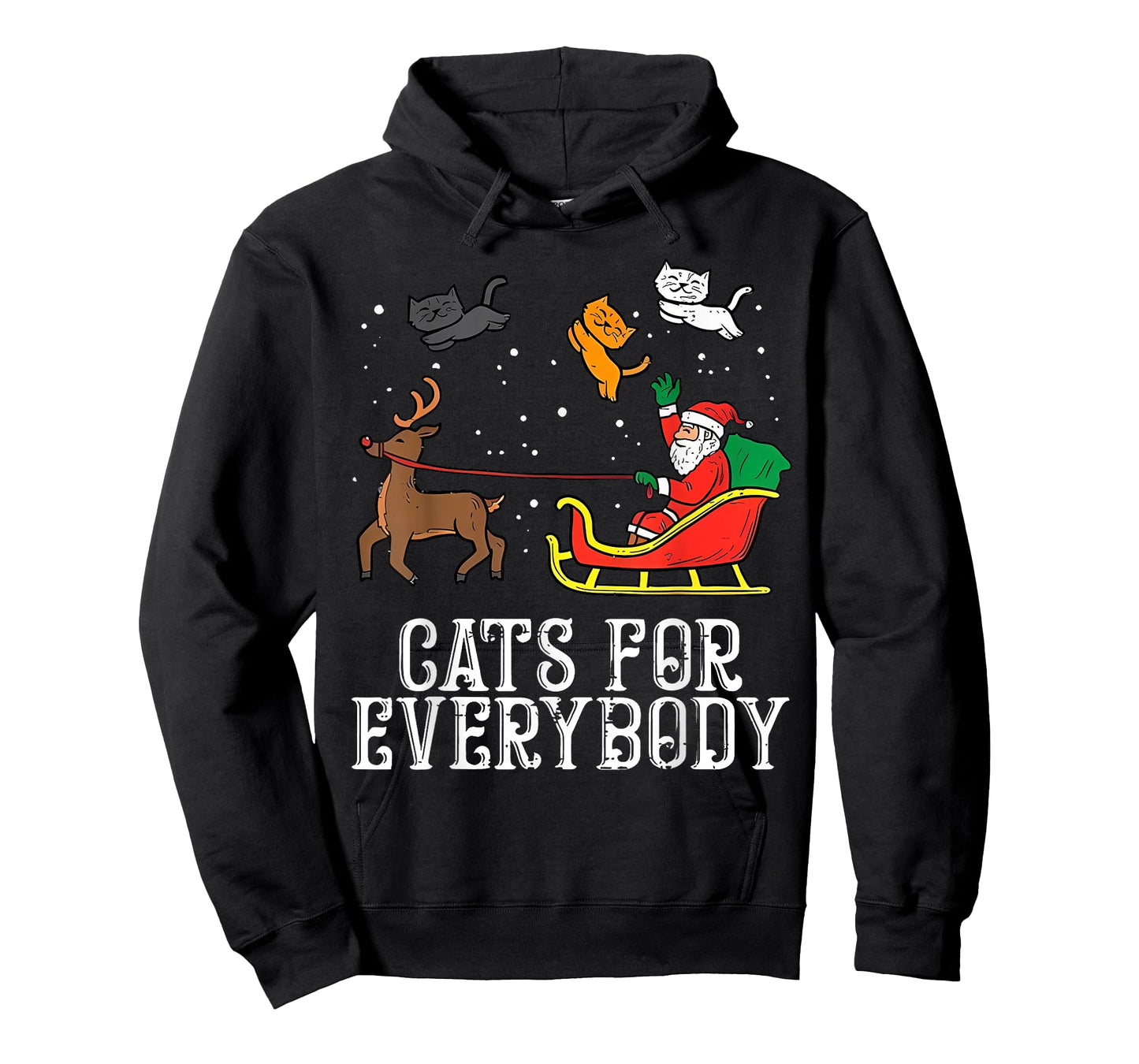 Cats for Everybody Christmas Cat Funny Xmas Women Santa T-Shirt