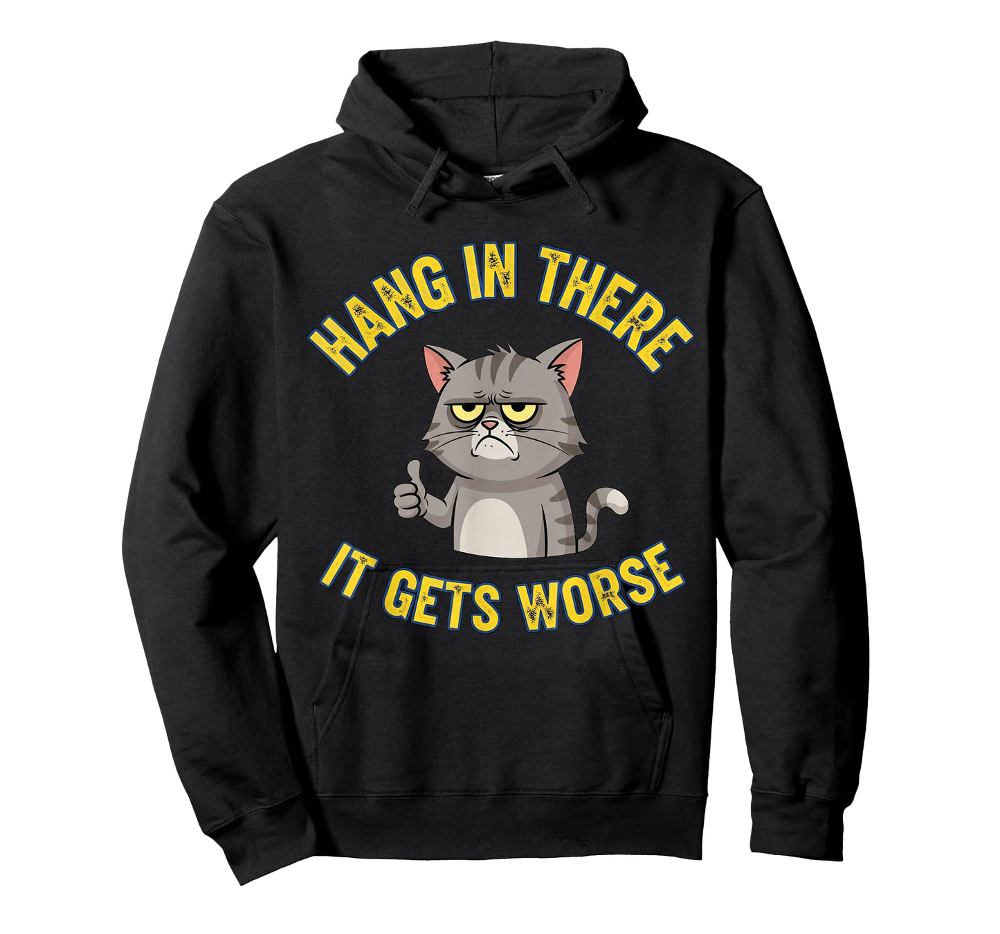 Hang in There It Gets Worse Boy Kids Funny Cat Meme T-Shirt