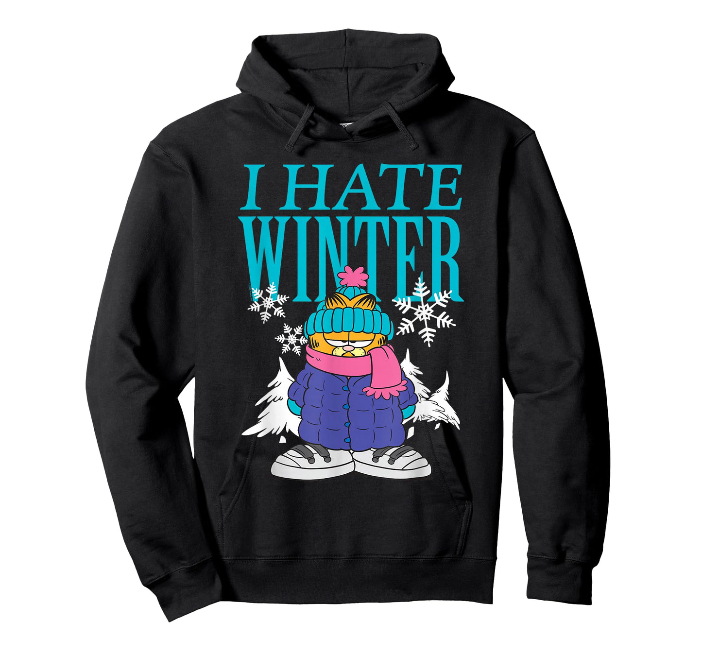 Garfield I Hate Winter Bundled Up in Snow Retro Cartoon T-Shirt