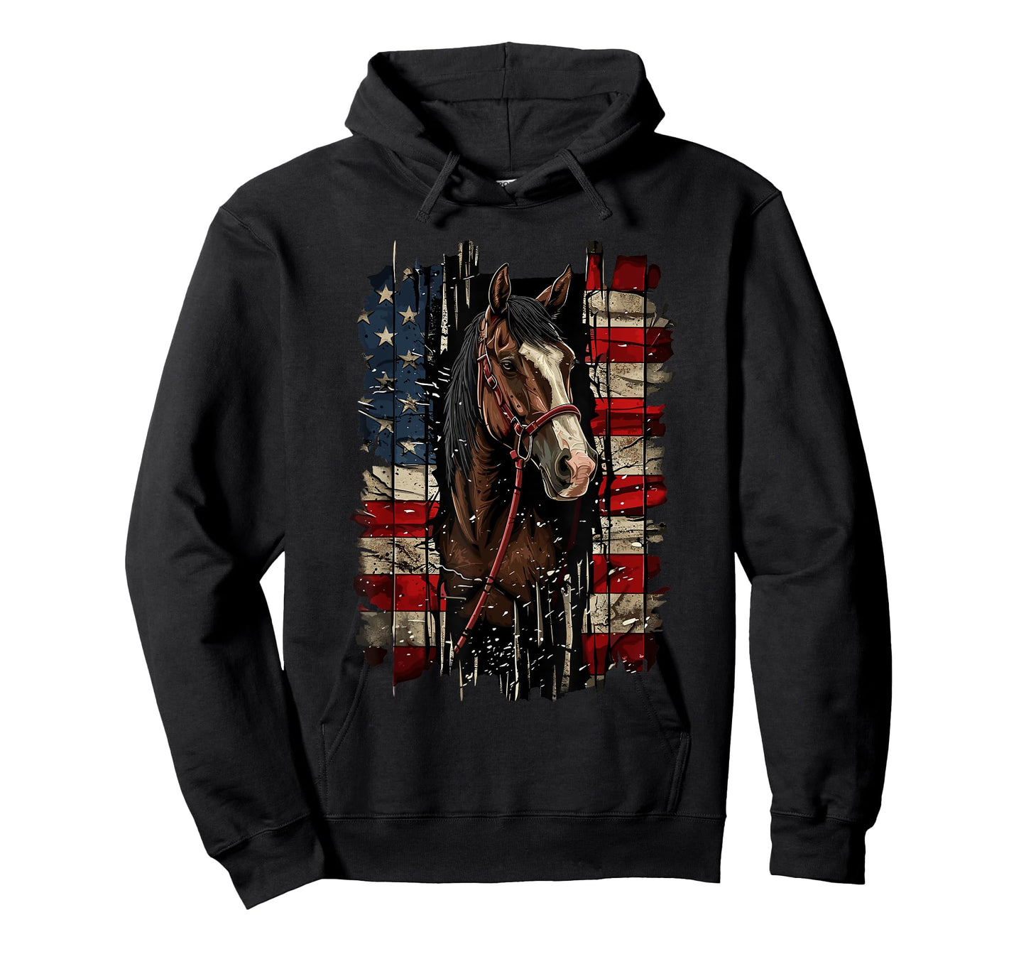 Horse Patriotic Equestrian 4th Of July USA American Flag Women Men T-Shirt