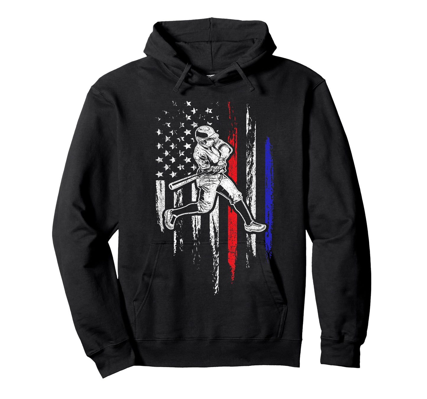 Baseball American Flag Batter Hitting USA 4th of July Gift T-Shirt