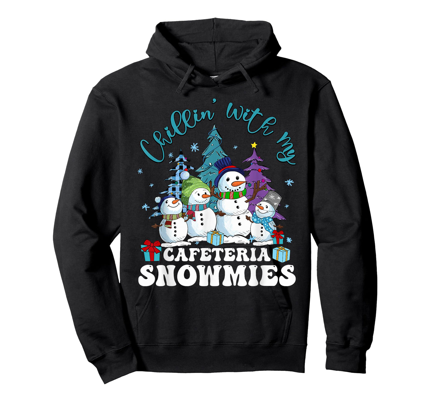 Chillin' With My Cafeteria Snowmies Christmas Lunch Lady T-Shirt