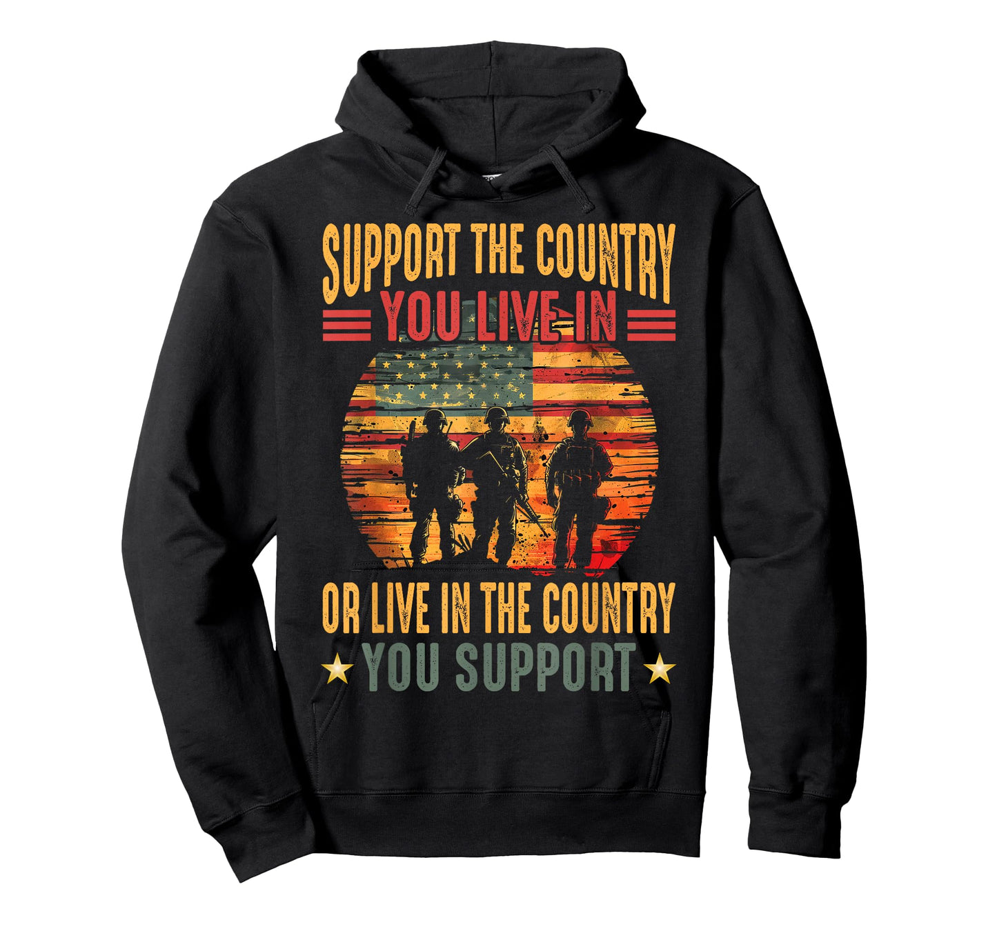 American Flag Vintage Support The Country You Live in T-Shirt