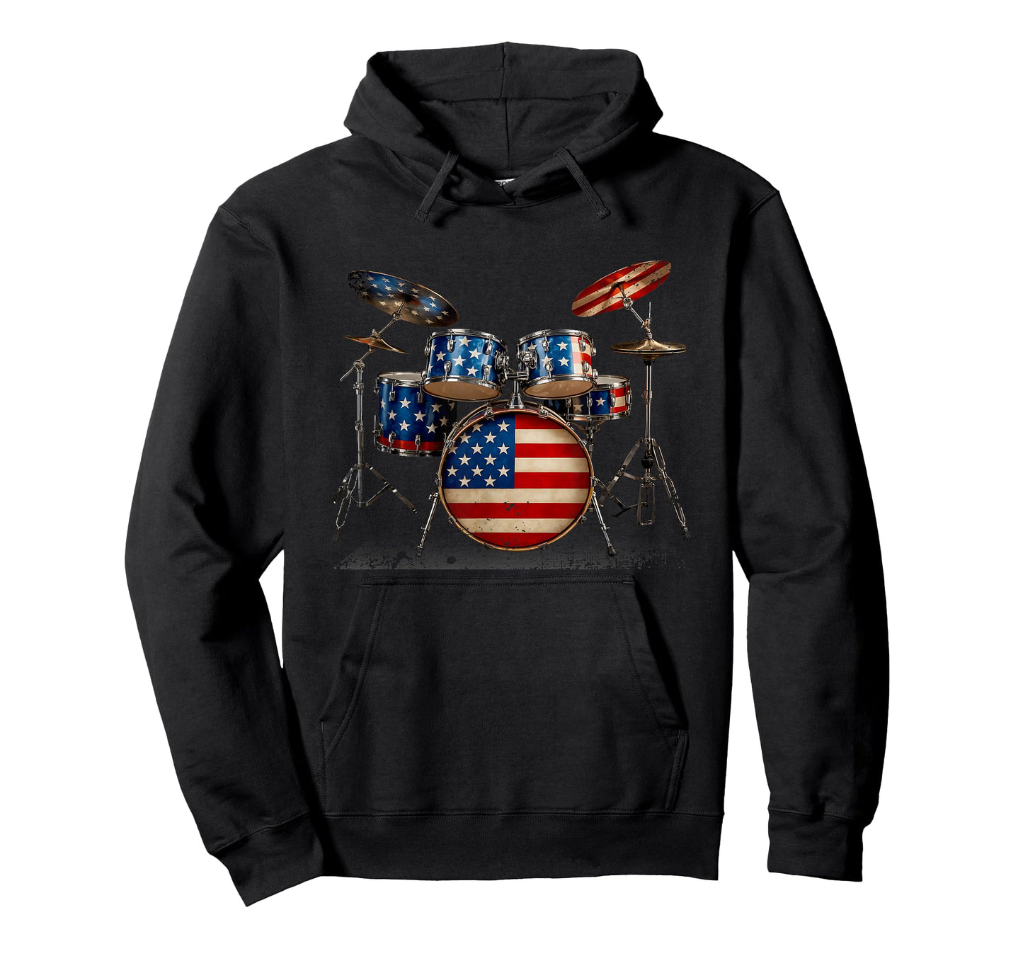 American Flag Drum Drumset 4th of July USA Patriotic Drummer T-Shirt