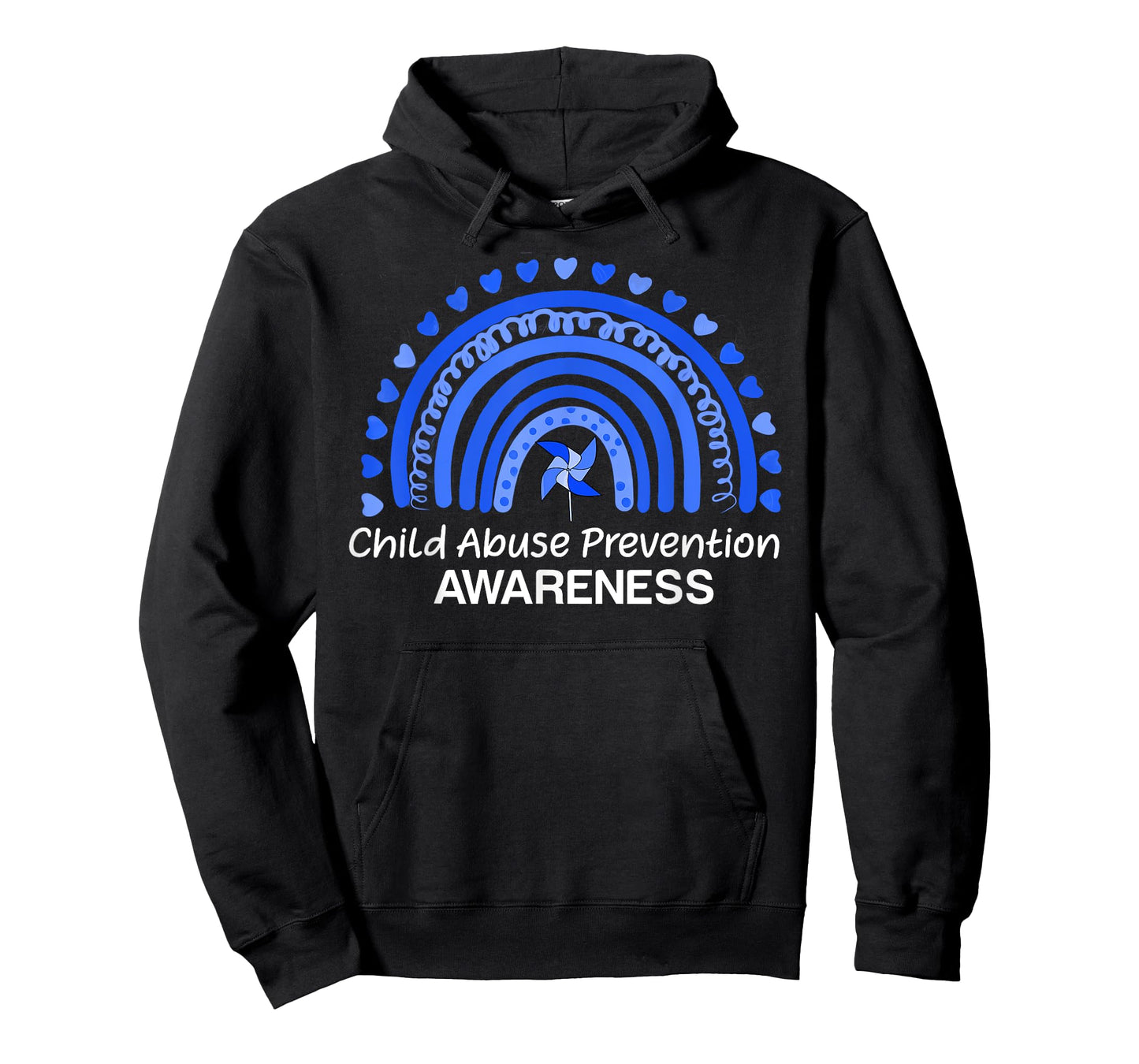 Child Abuse Prevention Awareness Blue Boho Rainbow Pinwheel T-Shirt