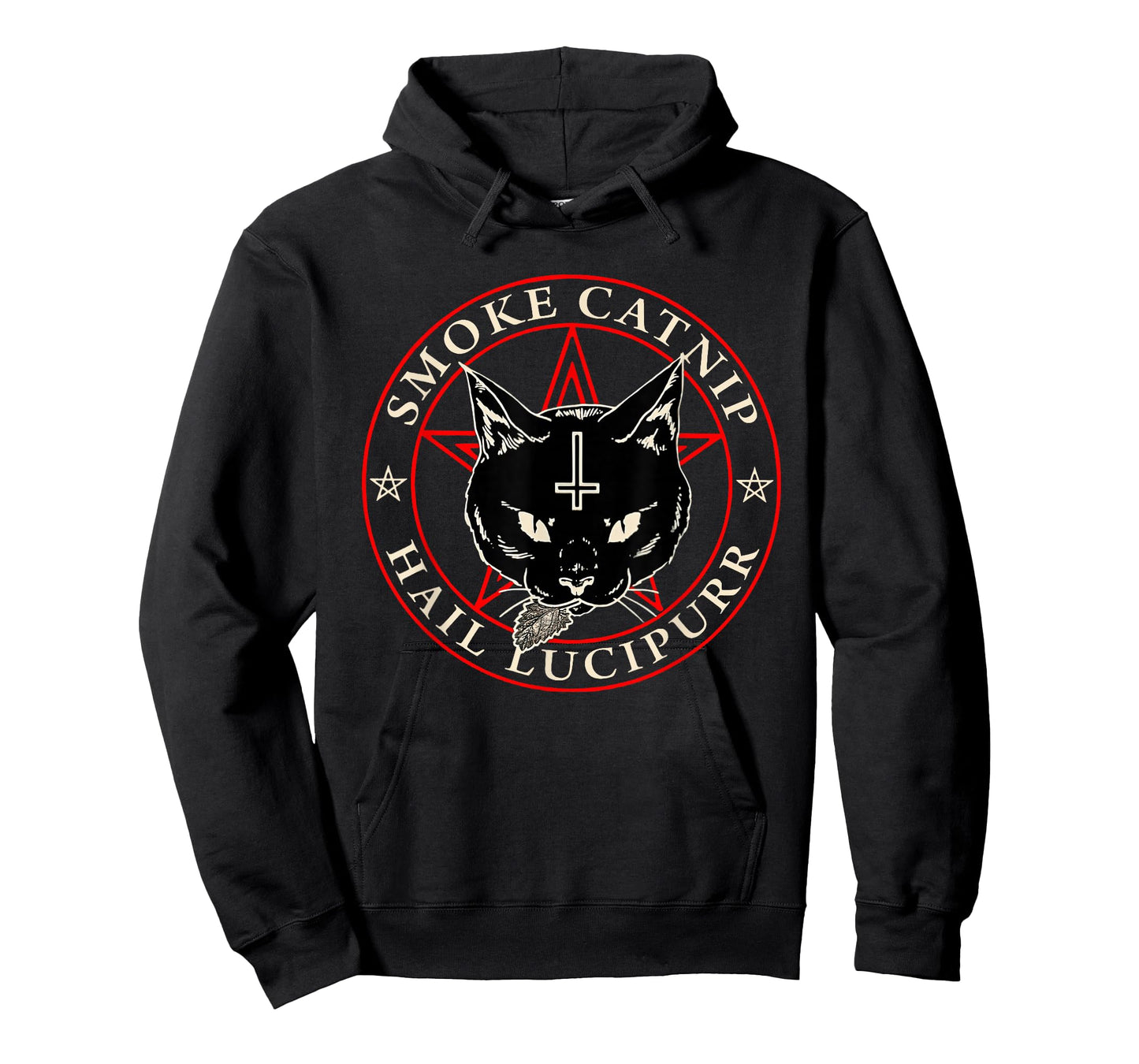 Satanic Black Cat Hail Satan Smoke Catnip Hail Lucipurr Weed T-Shirt