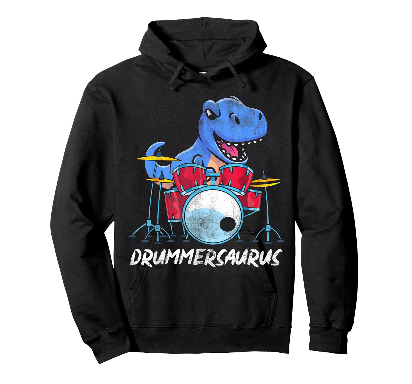 Musical Instrument Drummer Gift Idea Funny Drummer Boys Gift T Rex Percussion Drummersaurus Drums T-Shirt, Black