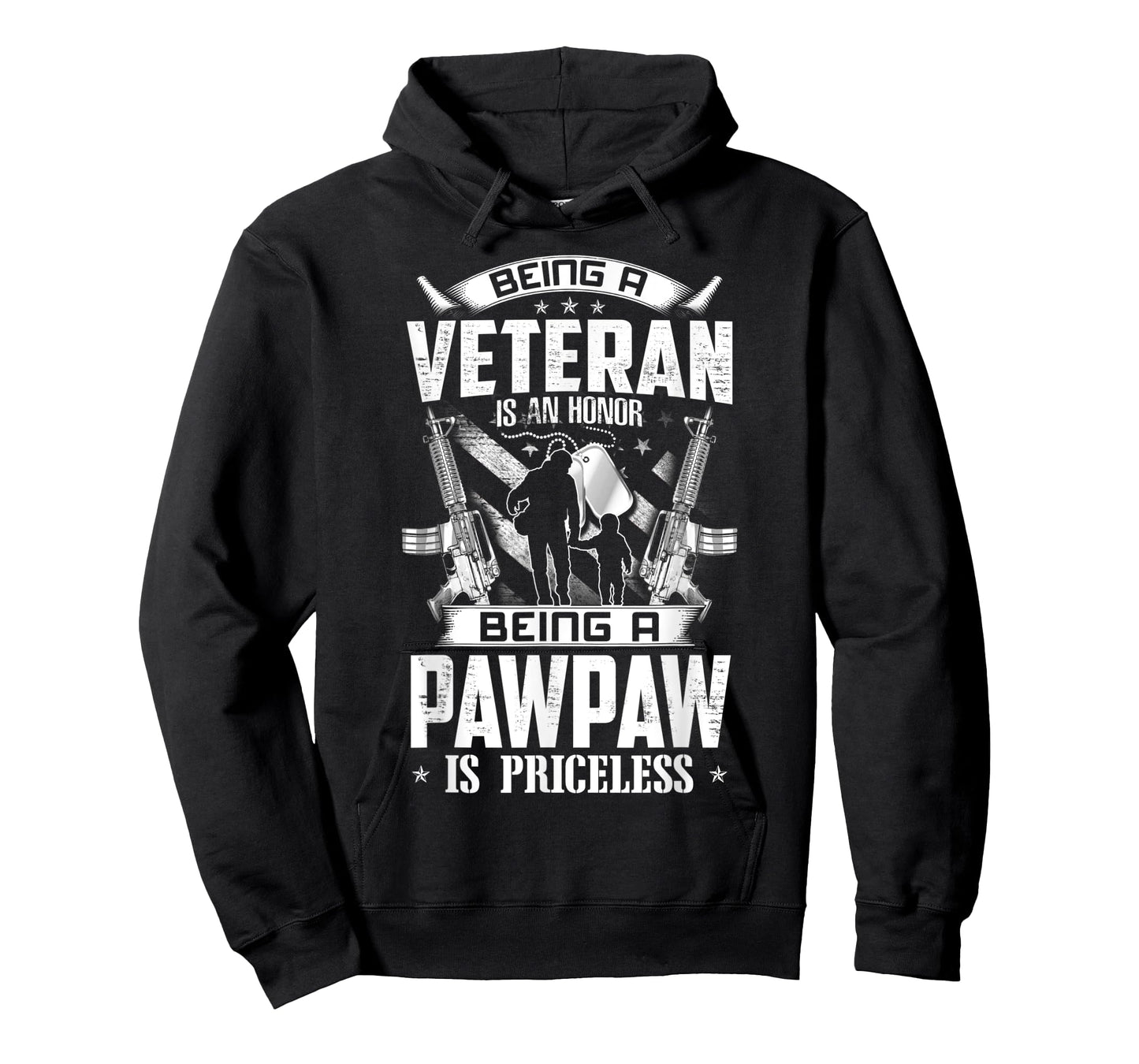 Mens Being A Veteran Is An Honor A Pawpaw Is Priceless Grandpa T-Shirt