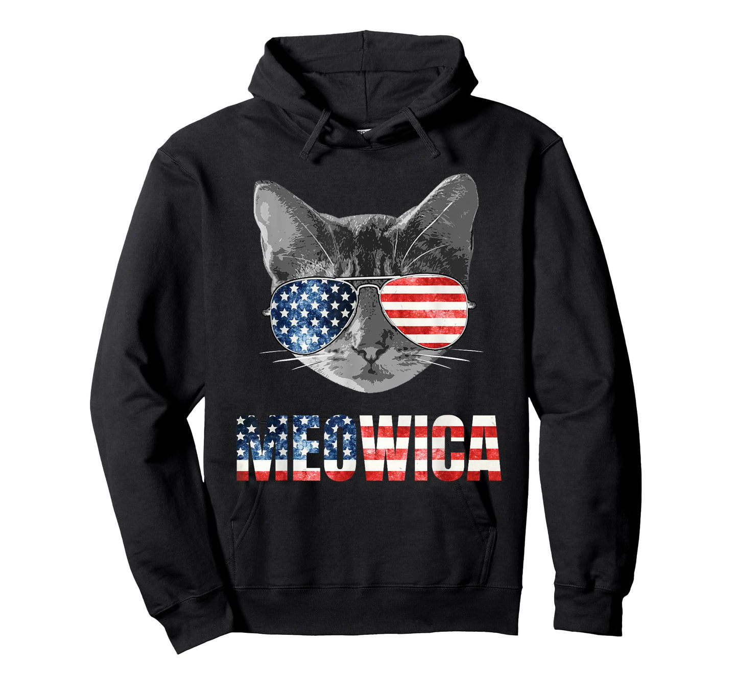 Meowica Funny Cat Patriotic USA Shirt American Flag T-Shirt