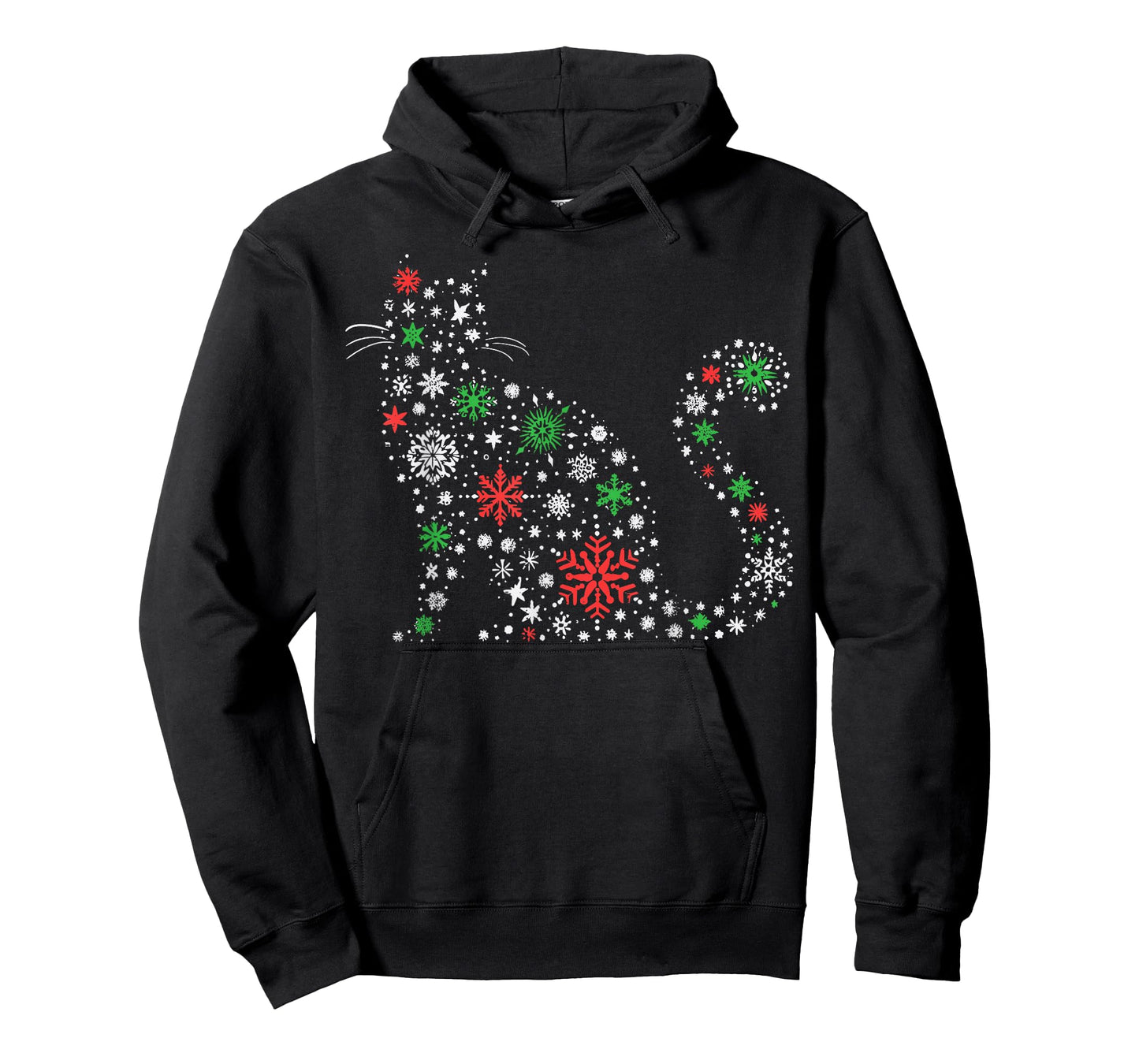 Christmas Cat Silhouette Snowflakes Xmas Women Girls Kids T-Shirt