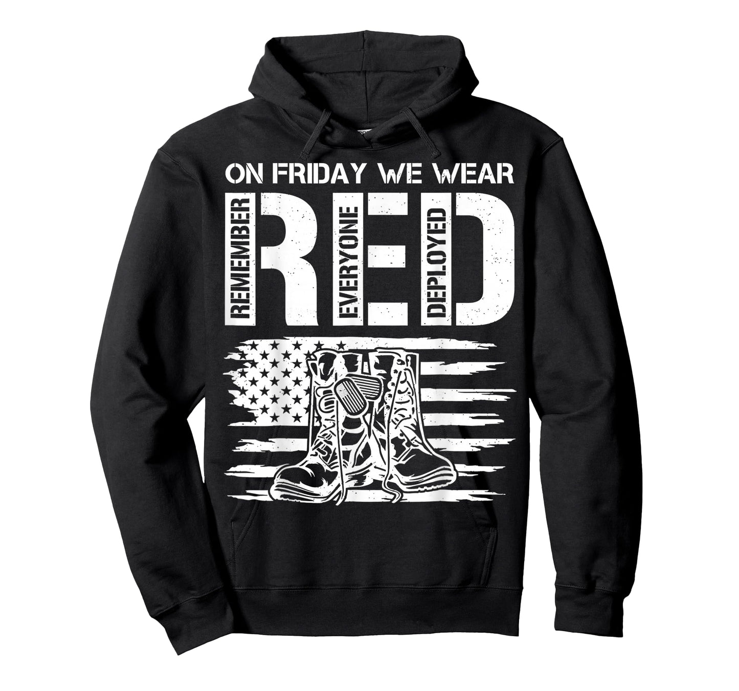 On Friday We Wear Red Friday Military Support Troops US Flag T-Shirt