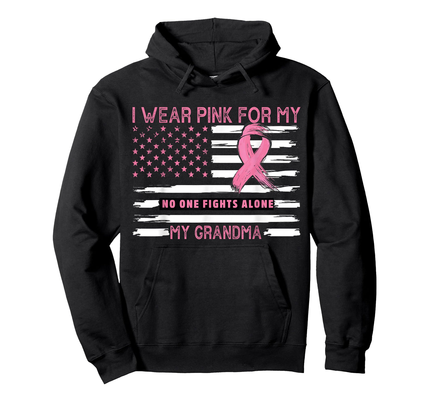 I Wear Pink for My Grandma - Pink US Flag T-Shirt