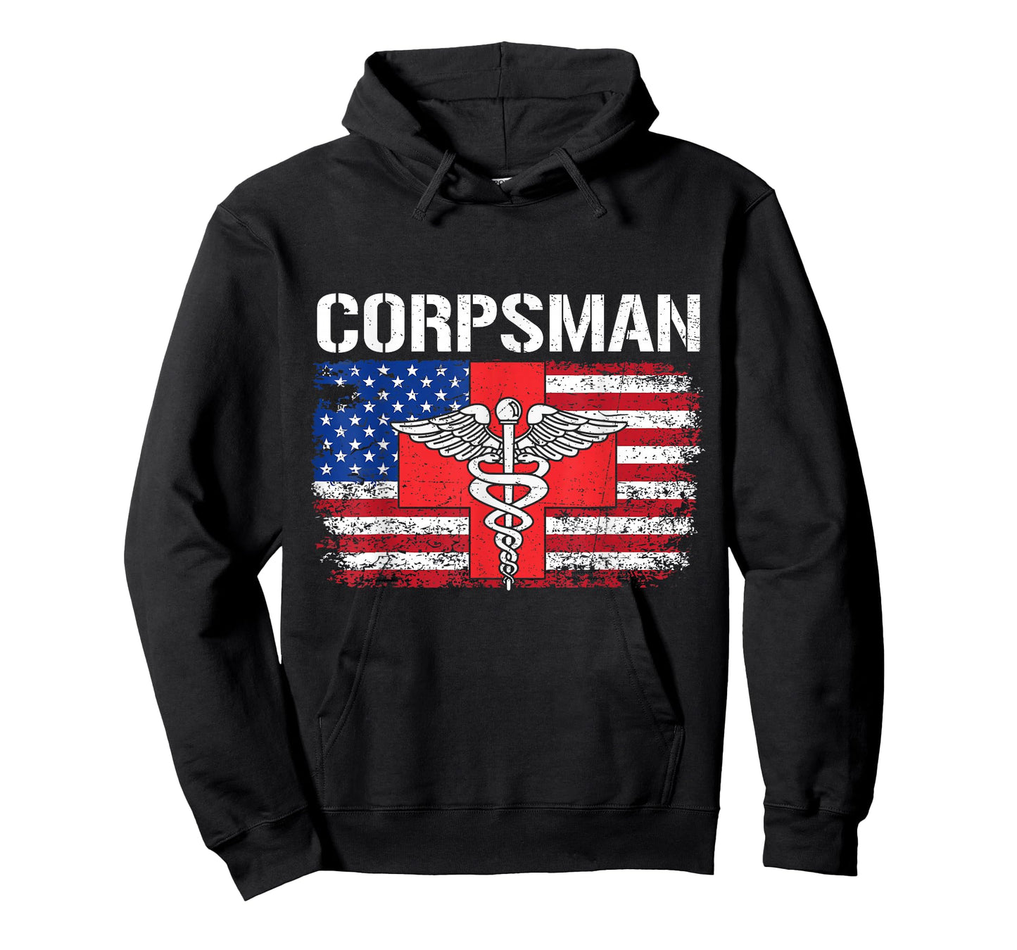 Hospital Corpsman Flag American USA Military Veteran T-Shirt