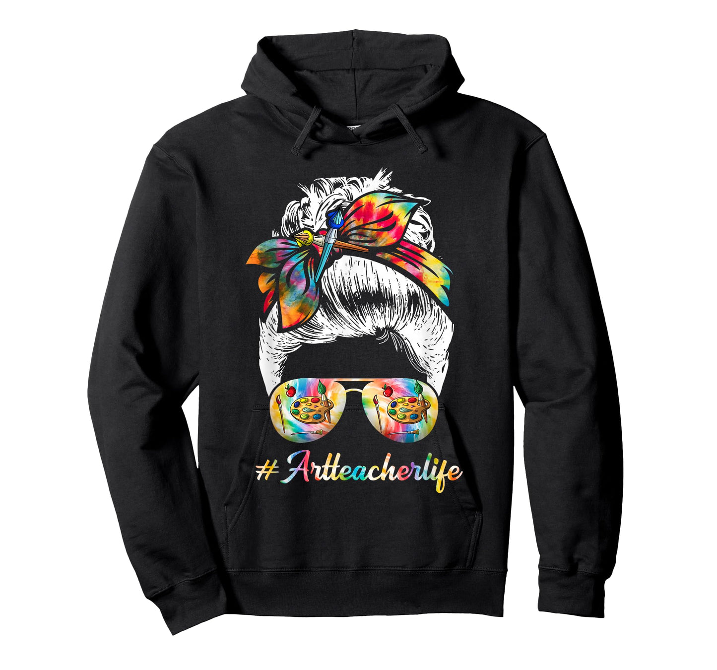 Art Teacher Life Messy Bun Back to School Art Teacher T-Shirt