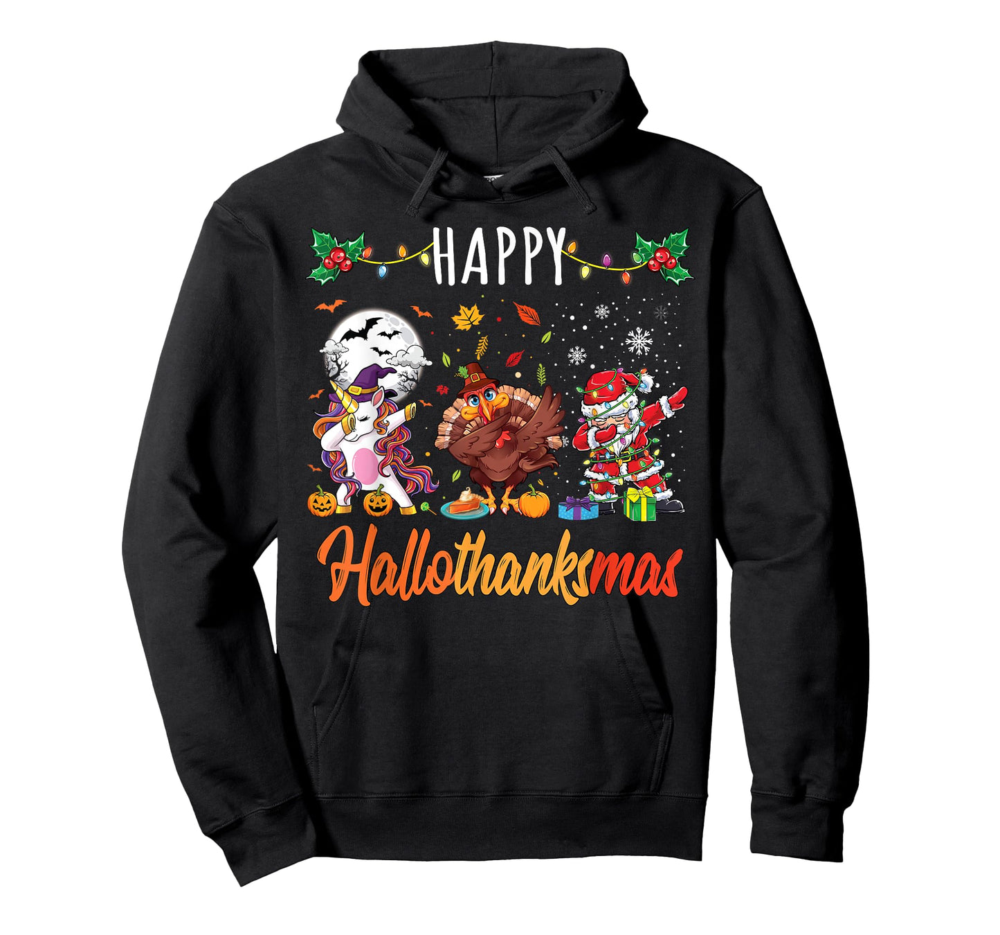Happy Hallothanksmas Shirt Thanksgiving Halloween Christmas T-Shirt