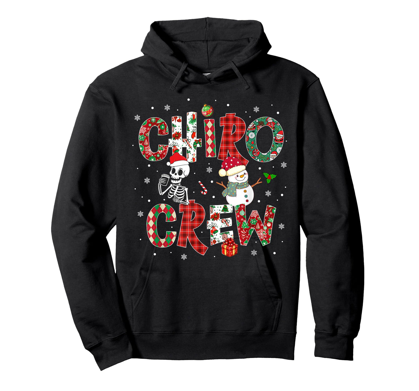 Chiro Crew Coquette Bow Skeleton Chiropractic Christmas T-Shirt