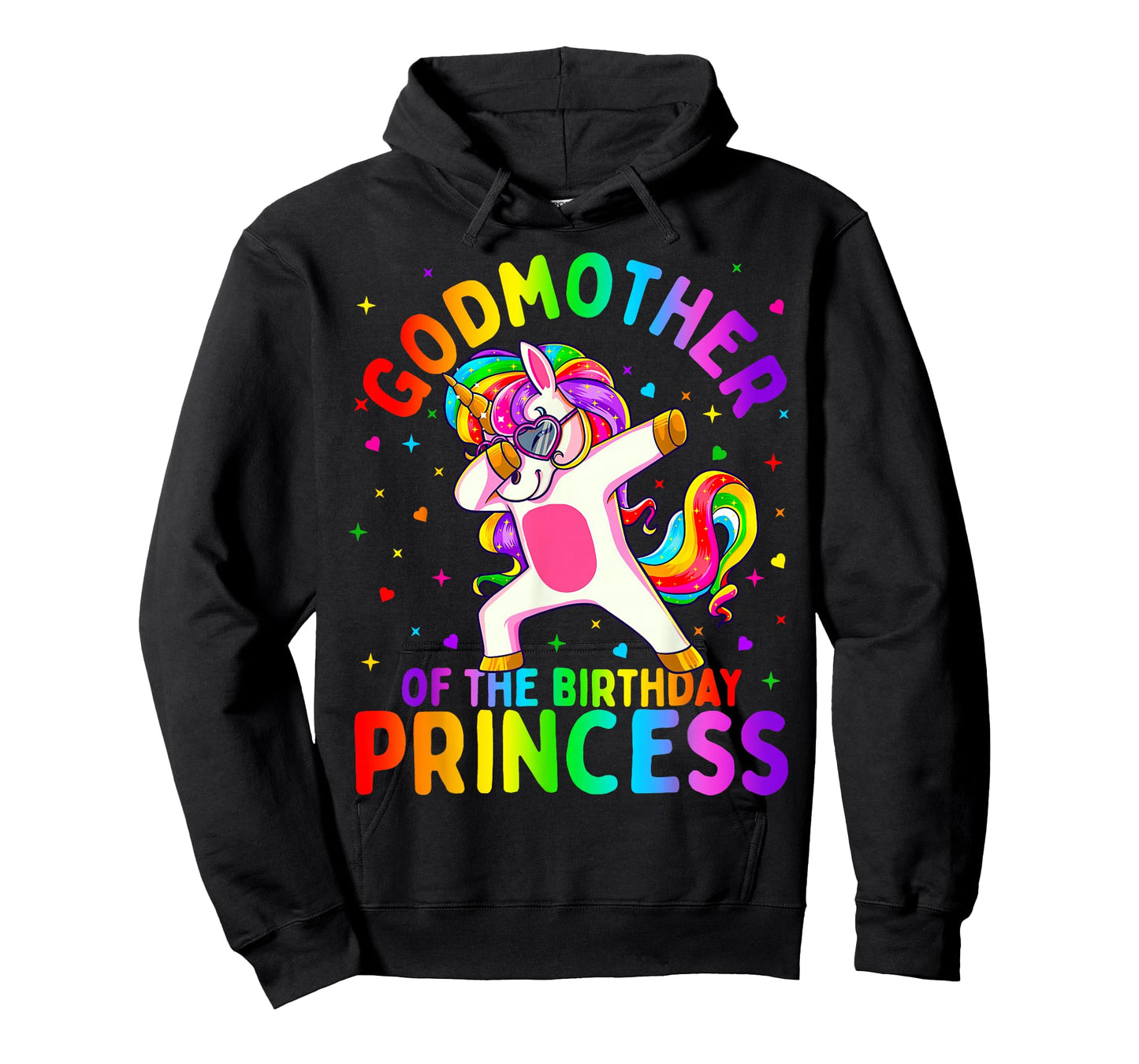 Godmother of The Birthday Princess Girl Dabbing Unicorn T-Shirt Small