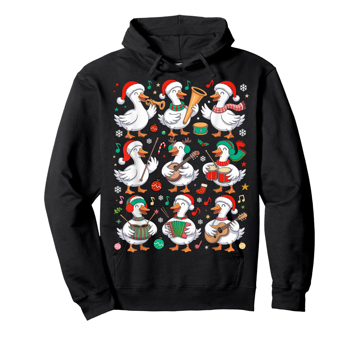 Christmas Music Teacher Goose Playing Musical Instruments T-Shirt
