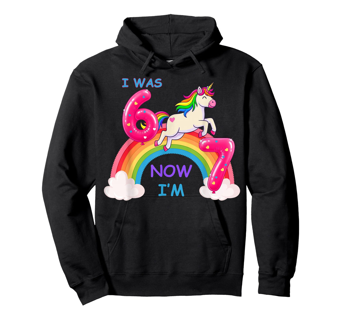 I was Six Now I'm Seven Cute Unicorn 67 Meme 7th Birthday T-Shirt