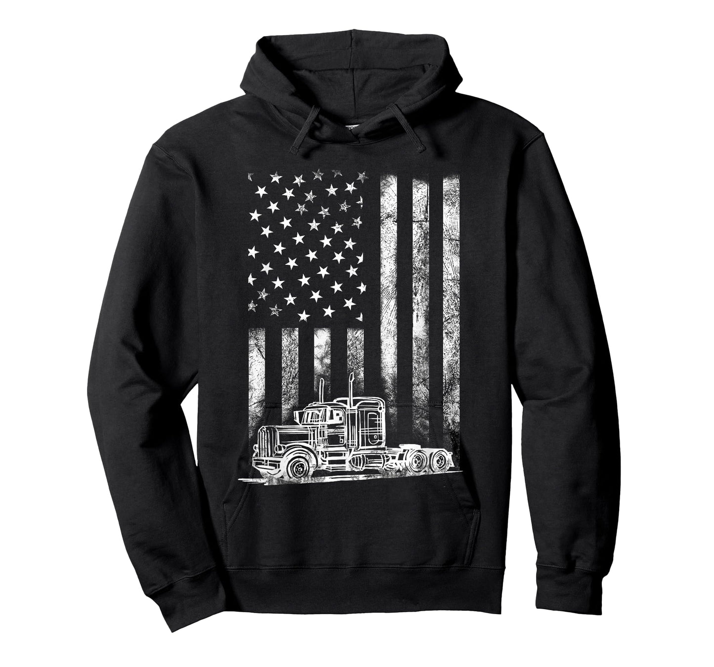 Truck Driver American Flag Trucker Vintage Men Women Gift T-Shirt Small