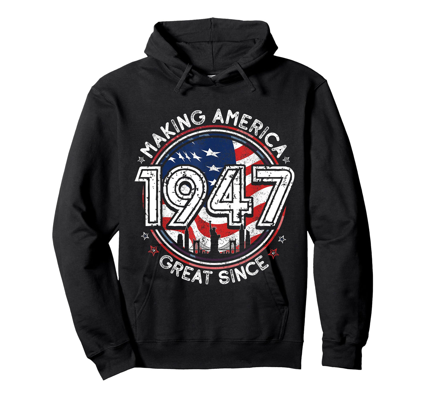 Making America Great Since 1947 American Flag Birthday T-Shirt