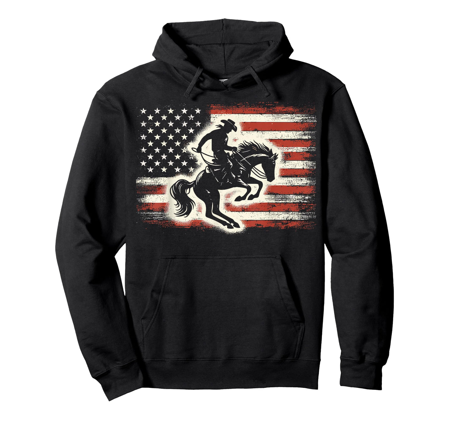 Rodeo Cowboy Horse USA Flag 4th of July T-Shirt