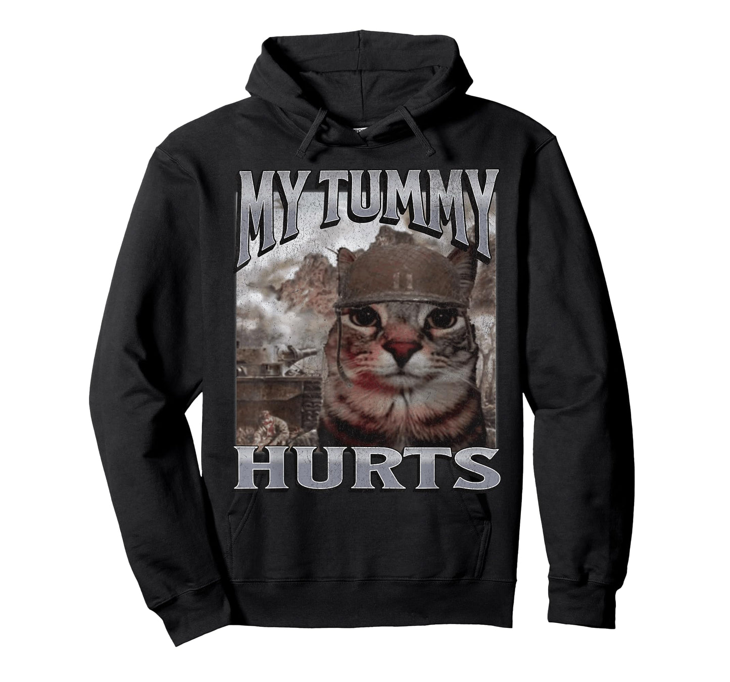 My Tummy Hurts Funny Cat Meme Bootleg Graphic T-Shirt