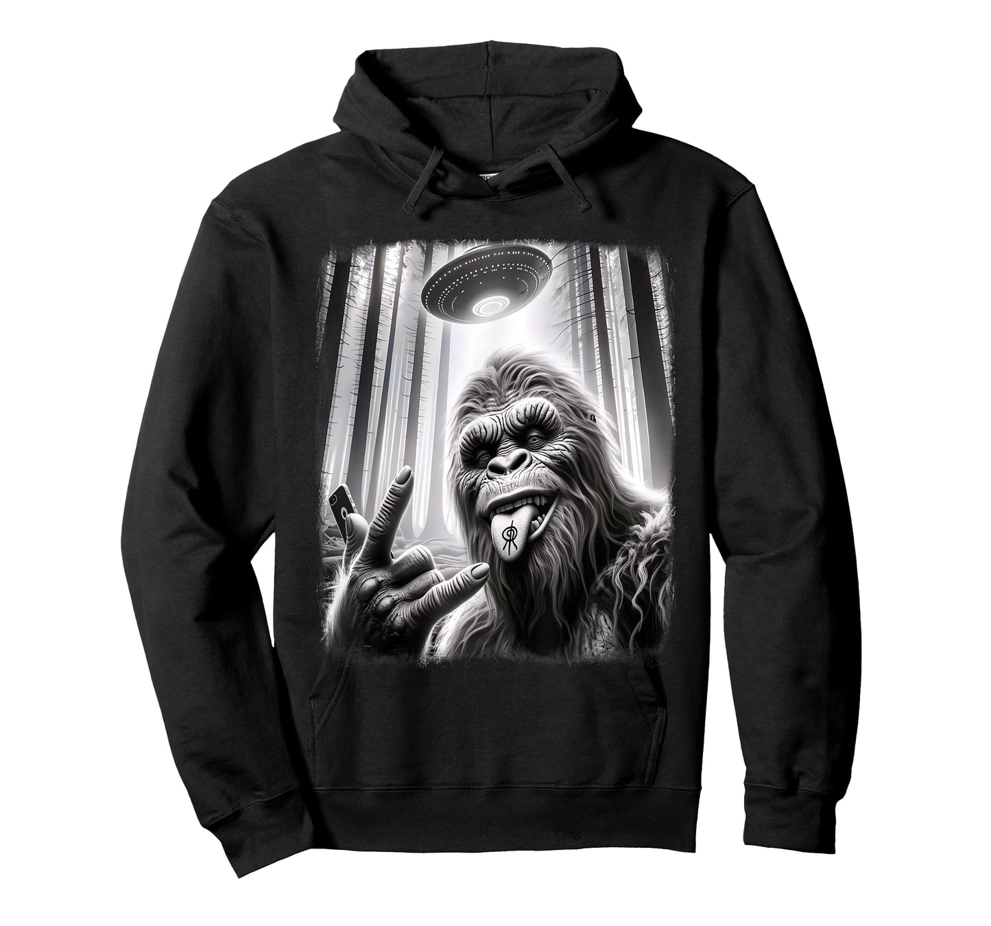 Sasquatch Selfie Big Foot Rock On UFO Alien Funny 0HJXK2 T-Shirt