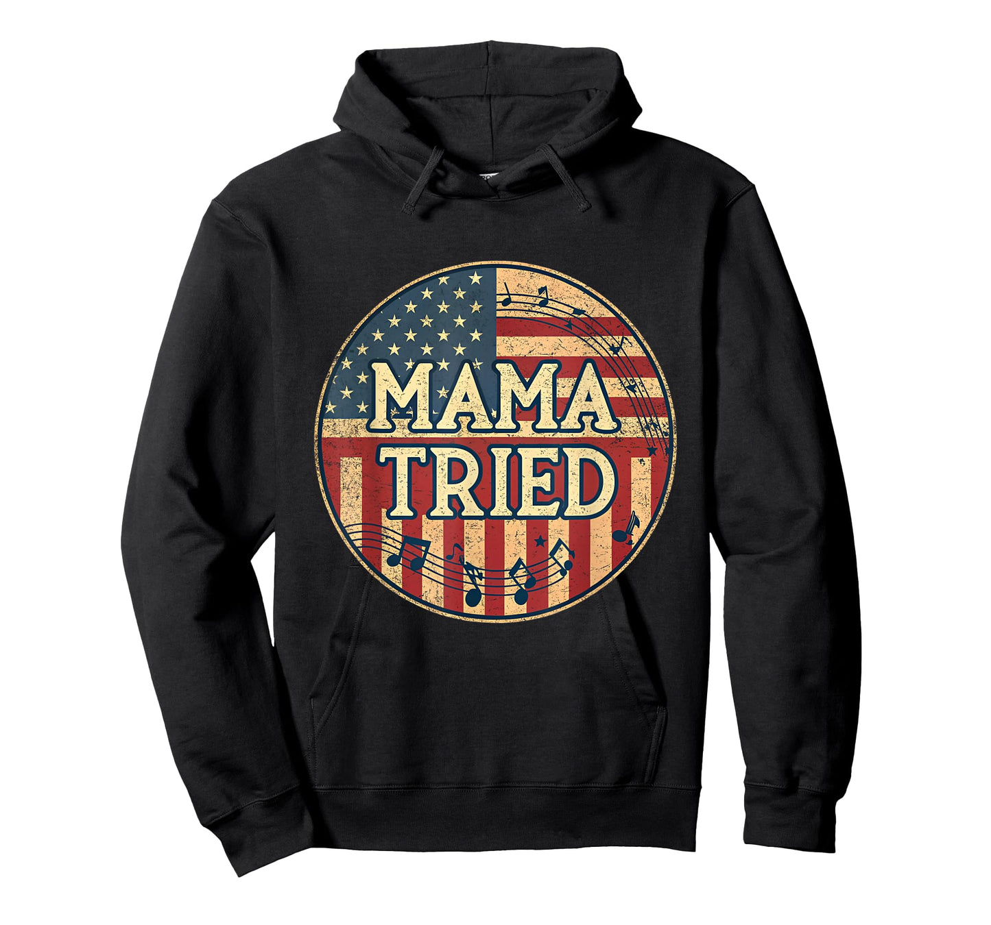 Mama Tried Country Music Lyrics USA Flag Retro Grunge T-Shirt