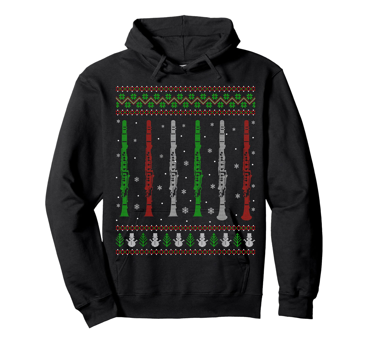 Clarinet Ugly Christmas Sweaters Marching Band Clarinet Xmas T-Shirt