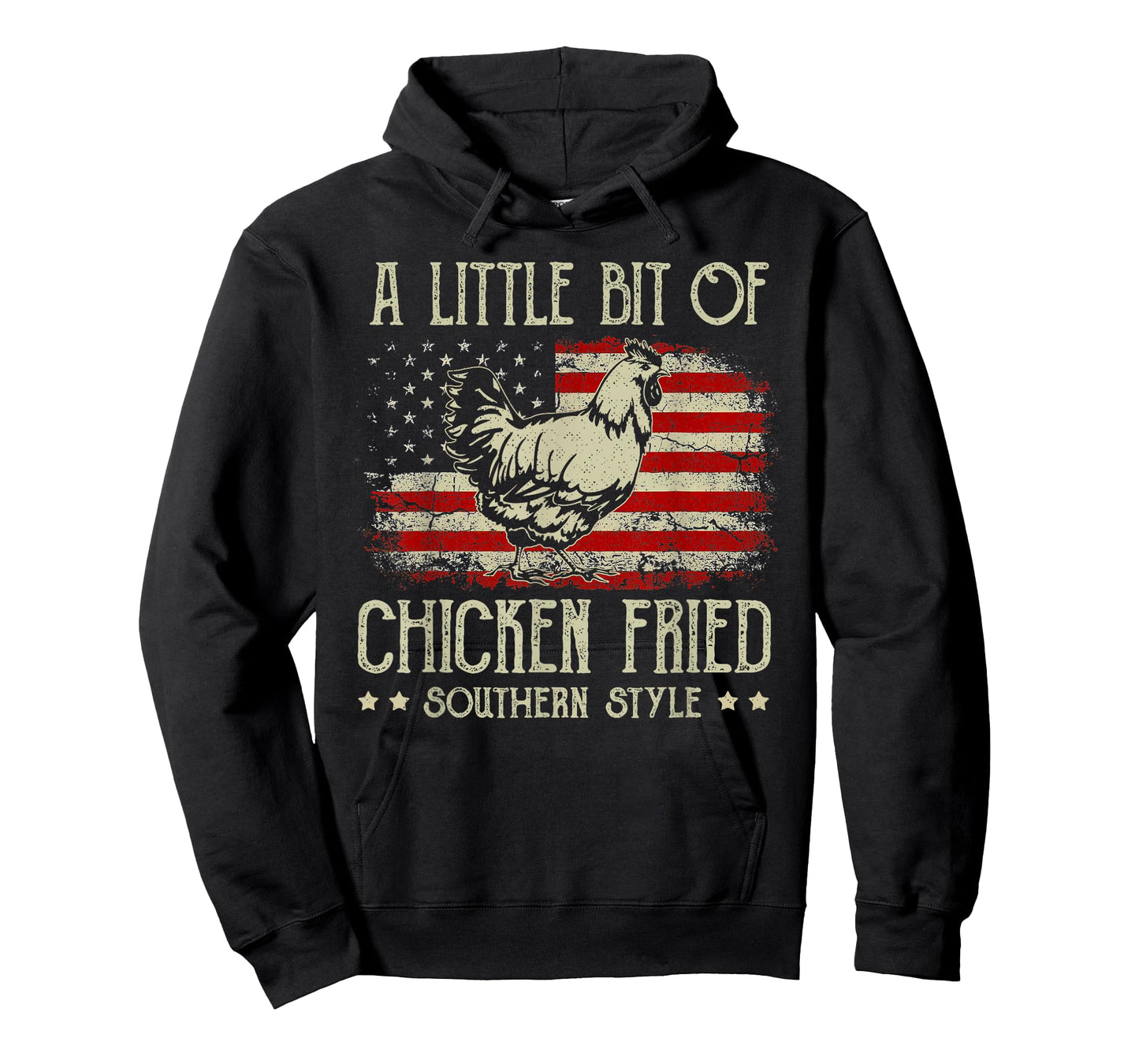 A Little Bit of Chicken Fried Southern Style Vintage US Flag T-Shirt