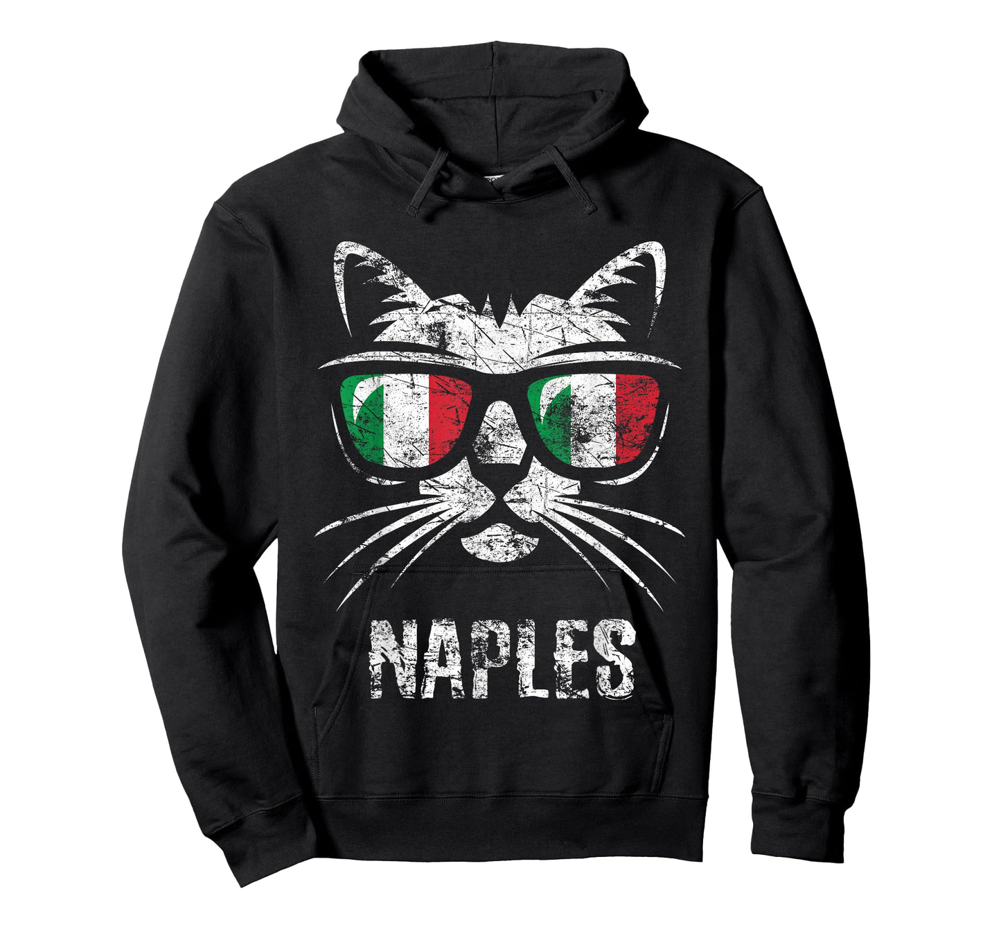 Naples Vintage Funny Cat Italy Flag T-Shirt