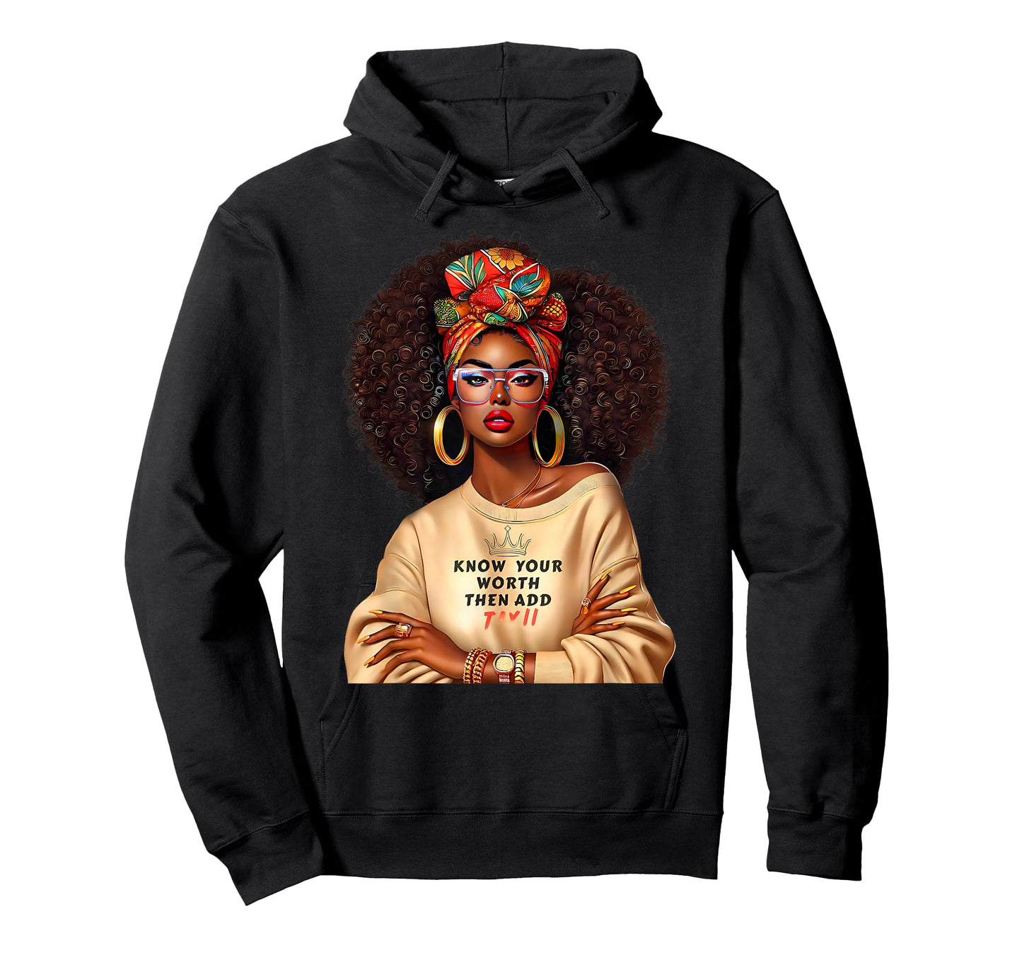 Afro Queen Black Woman African Melanin Black History Month T-Shirt