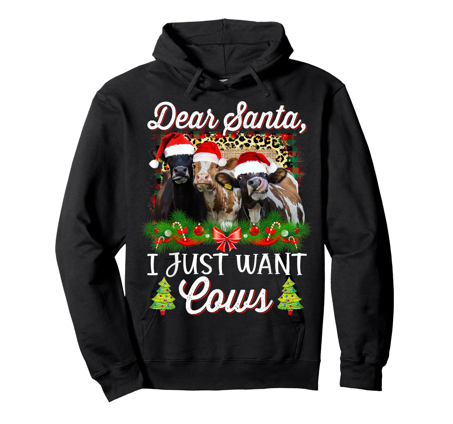 Cow Christmas Dear Santa I Just Want Cows Funny Bring Cows T-Shirt