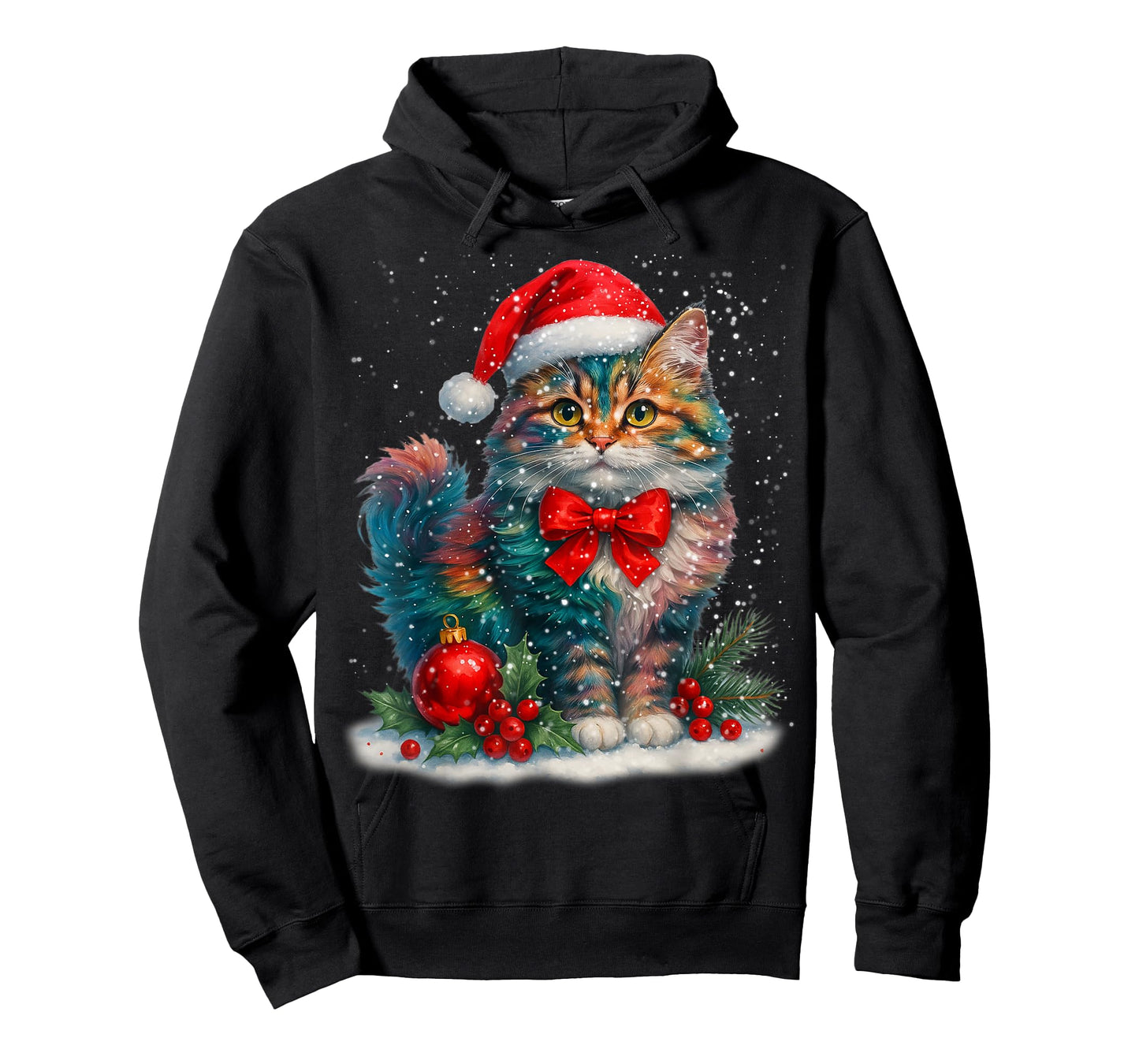 Cute Cat Santa Hat Red Coquette Christmas Xmas Women Girl T-Shirt