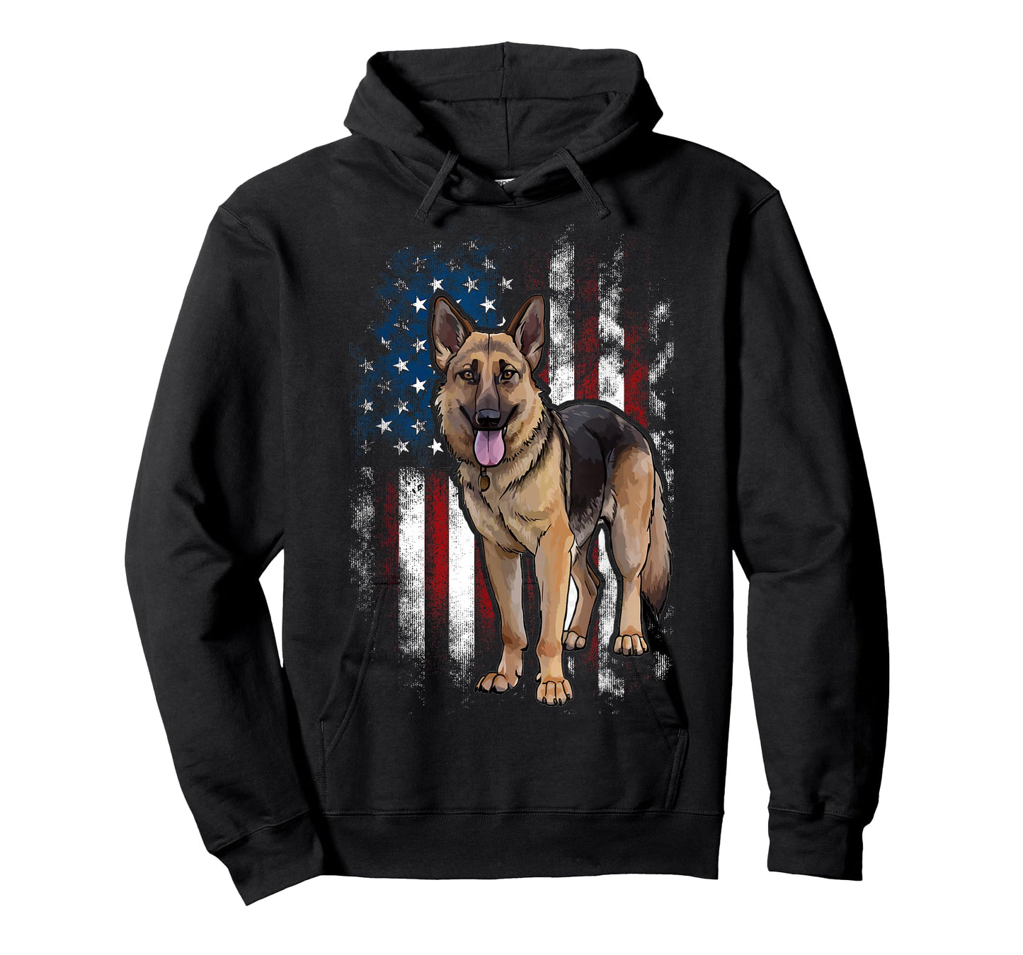 Patriotic German Shepherd American Flag Dog Men Women T-Shirt