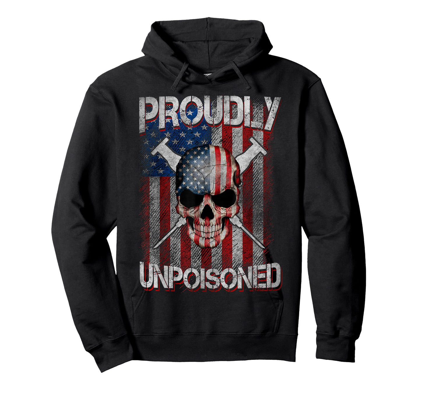 Proudly Unpoisoned, Skull Vaccinated USA Flag Outfits T-Shirt