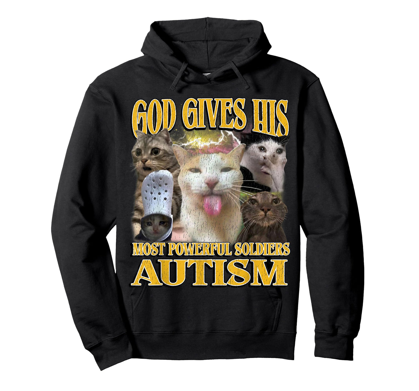 God Gives His Most Powerful Autism Funny Offensive Cat Meme T-Shirt