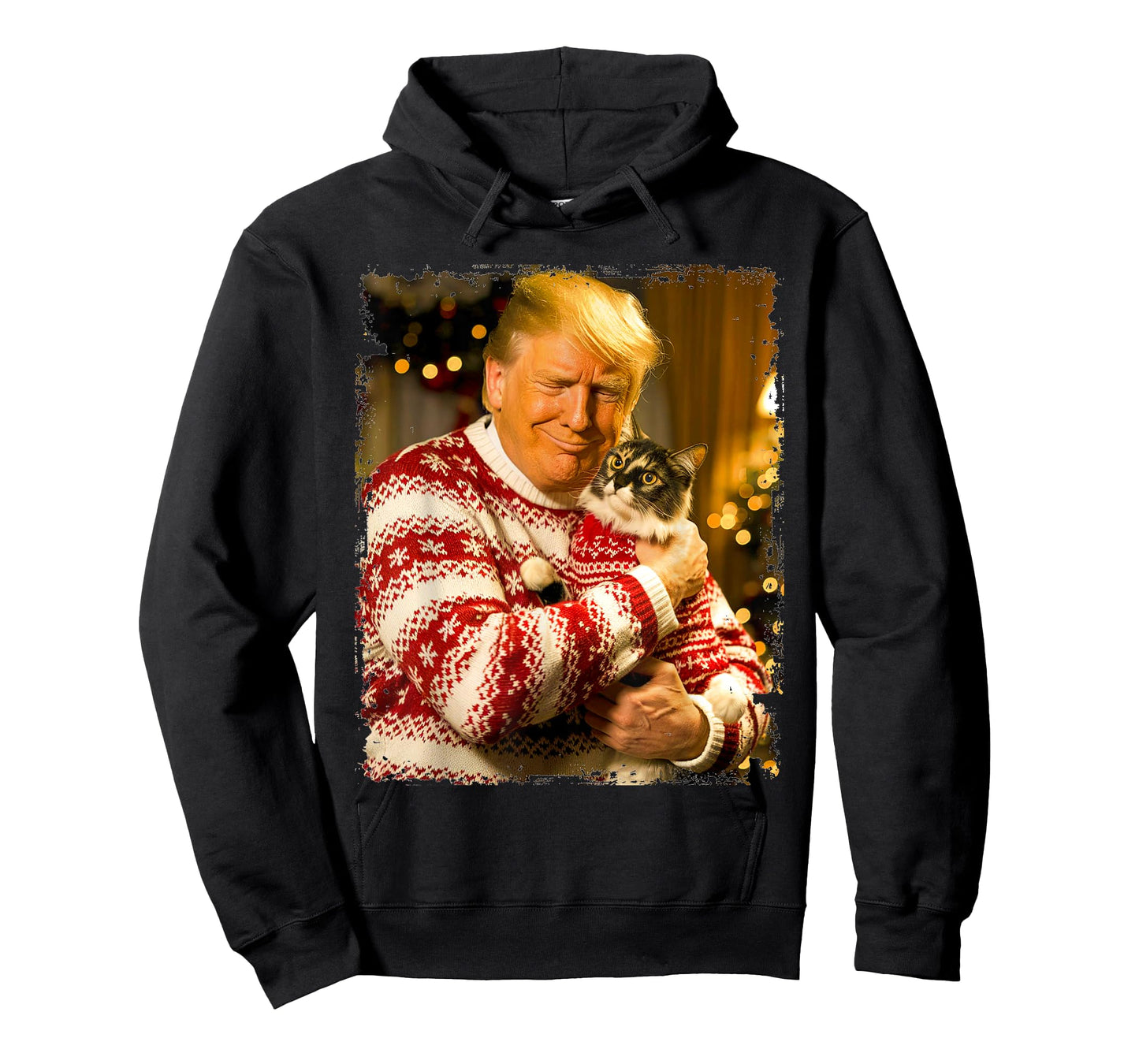 Funny Trump Christmas Sweater for Cat Lovers Xmas Pajamas T-Shirt