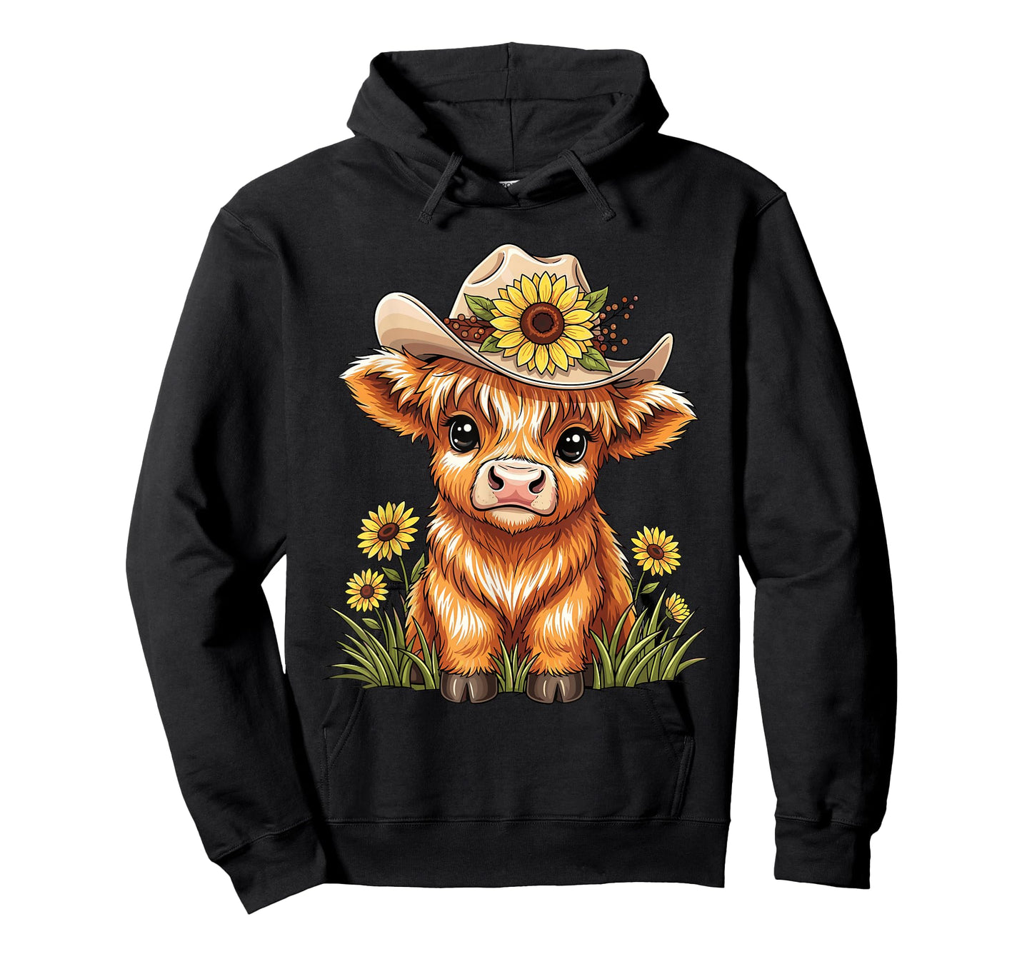 Cute Highland Cow Sunflower Farm Scottish Highland Cattle T-Shirt