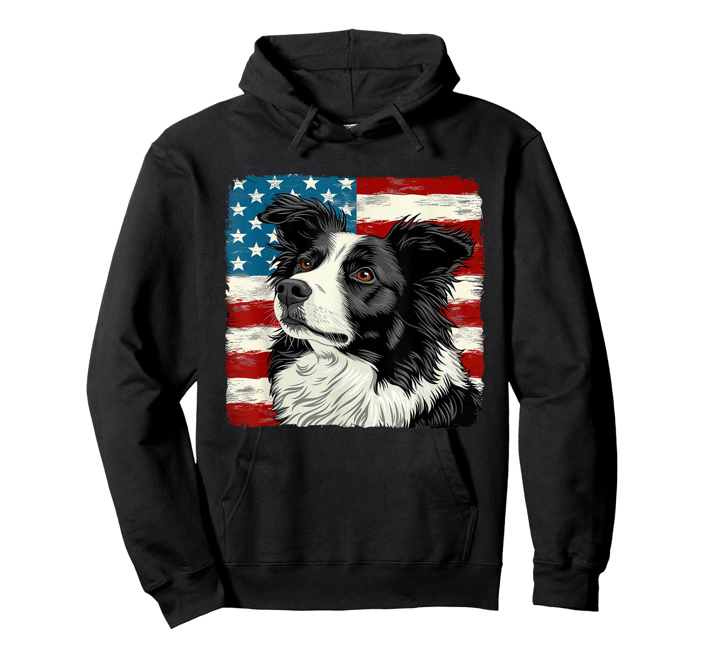 Border Collie Dog Patriotic 4th of July Gift Men Women T-Shirt