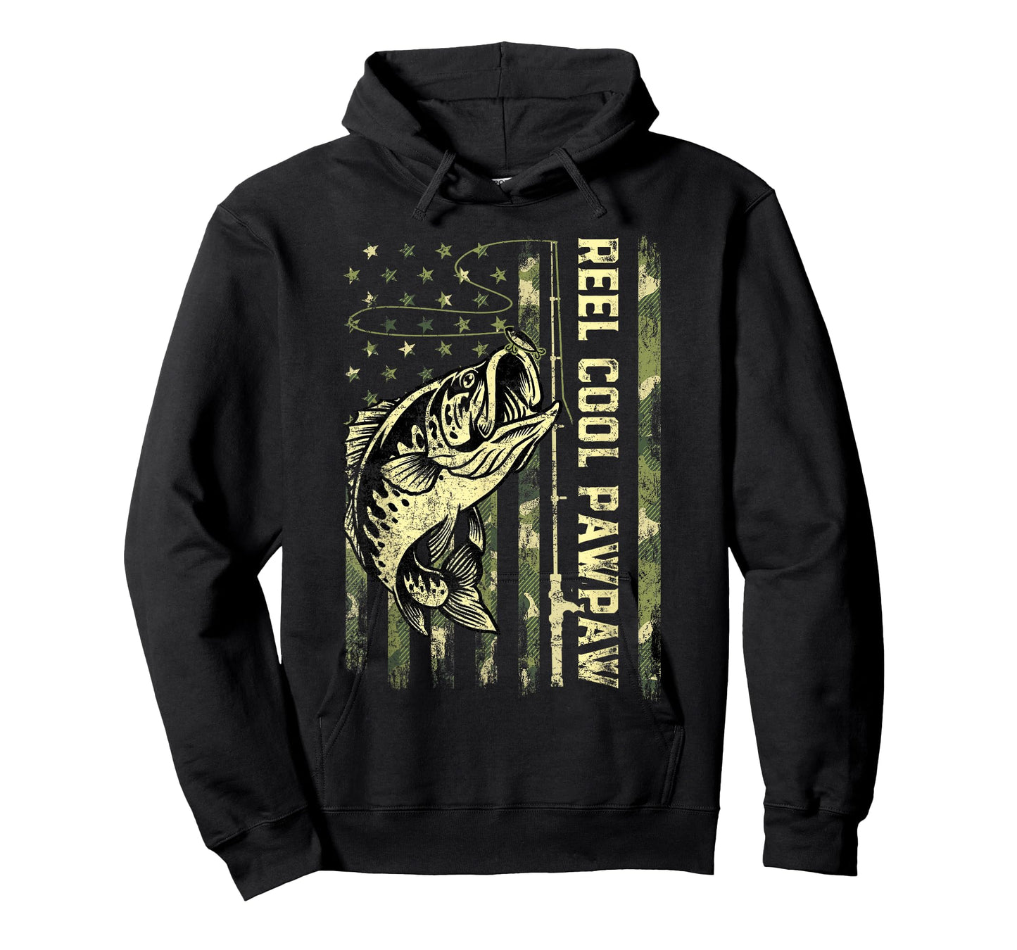 Reel Cool Pawpaw Fisherman Camouflage Father's Day T-Shirt