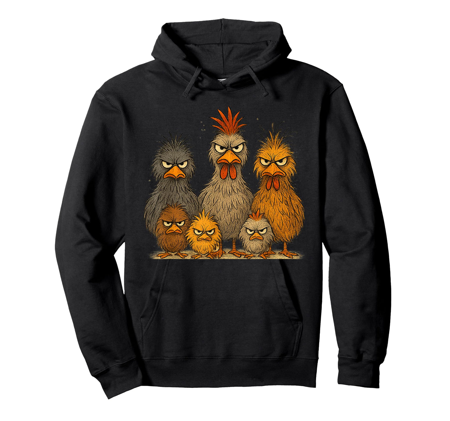 Angry Eagerlys Colorful Chicken Art, Crazy Chicken Family T-Shirt