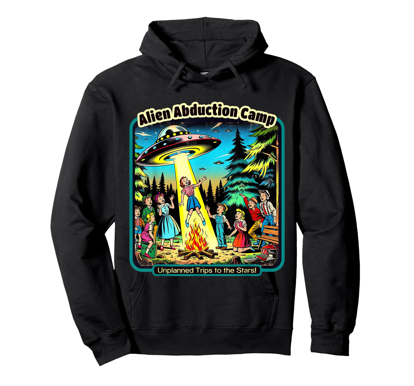Funny Vintage Alien Abduction Camp UFO Alien T-Shirt